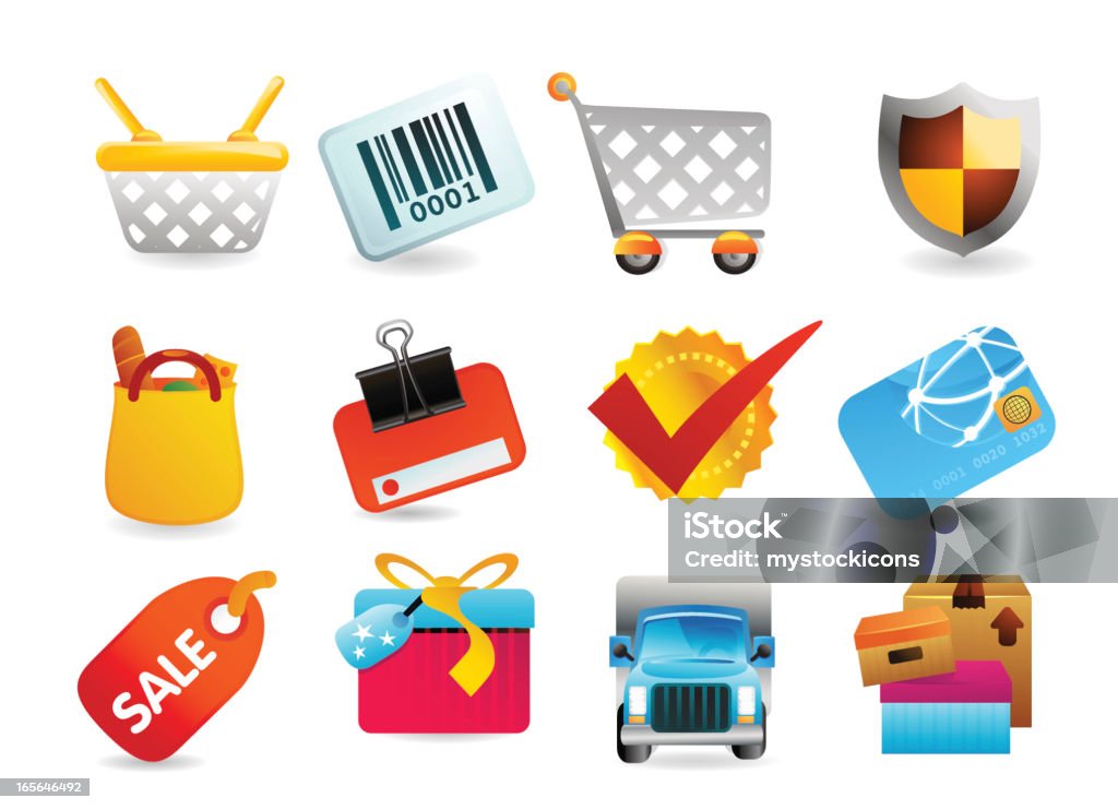 Shopping icônes - clipart vectoriel de Affaires libre de droits