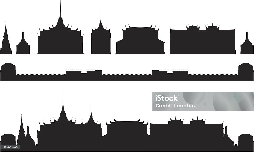 Gran palacio de Bangkok - arte vectorial de Bangkok libre de derechos