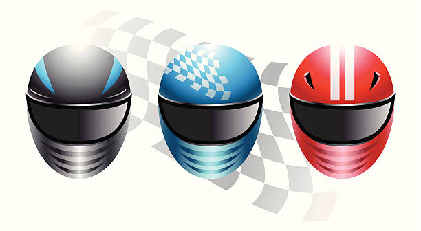 레이싱 헬멧 - sports helmet stock illustrations