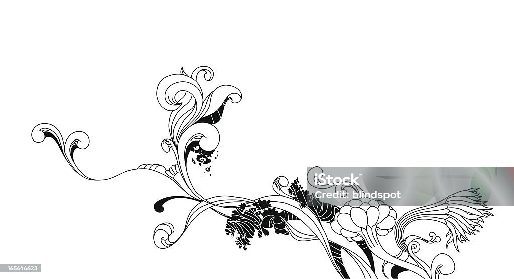 Ink Doodle "Abstract design, in pen and ink style. Expanded strokes." Black And White stock vector