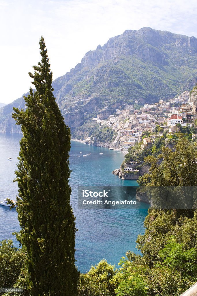 Costa Amalfi do "gods'trail", Positano cidade. - Royalty-free Mar Mediterrâneo Foto de stock