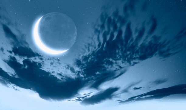 istock Ramadan Concept - Abstract background with Crescent moon over the sunset clouds 1656478191