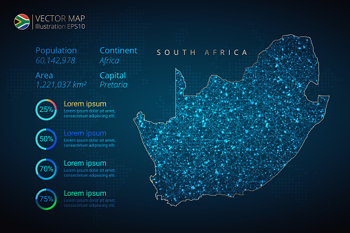 Sa Map Graphics South Africa Map Infographics Vector Template With Abstract Geometric ...