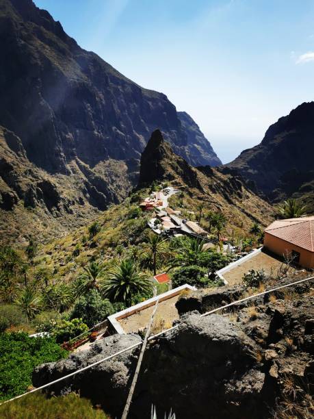 Masca town and ravine in the Teno Massif. Tenerife Masca town and ravine in the Teno Massif. Tenerife teno mountains photos stock pictures, royalty-free photos & images