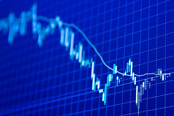 forexové grafy - pád pohyb dolů - stock snímky, obrázky a fotky
