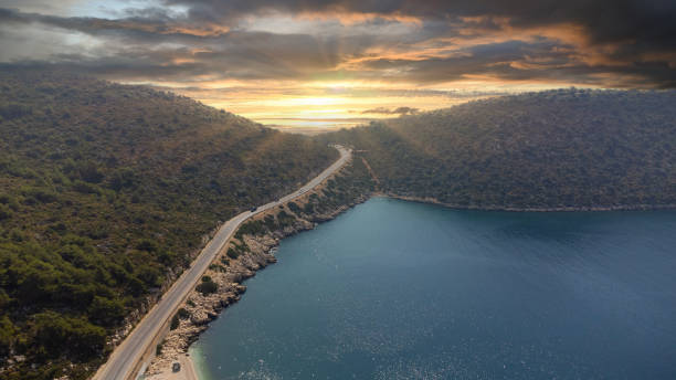 istock Aerial view of beach side road 1656509406