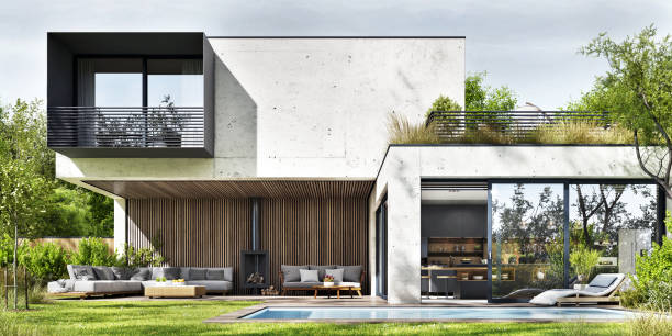 istock Modern house with swimming pool 1656526383