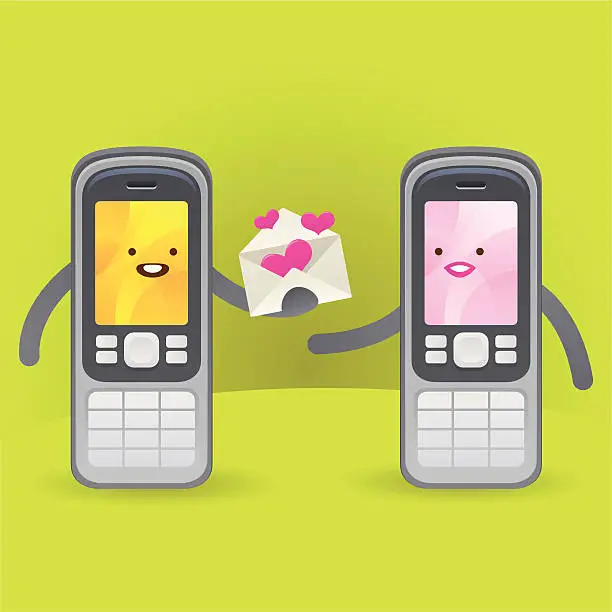 Vector illustration of lovely sms