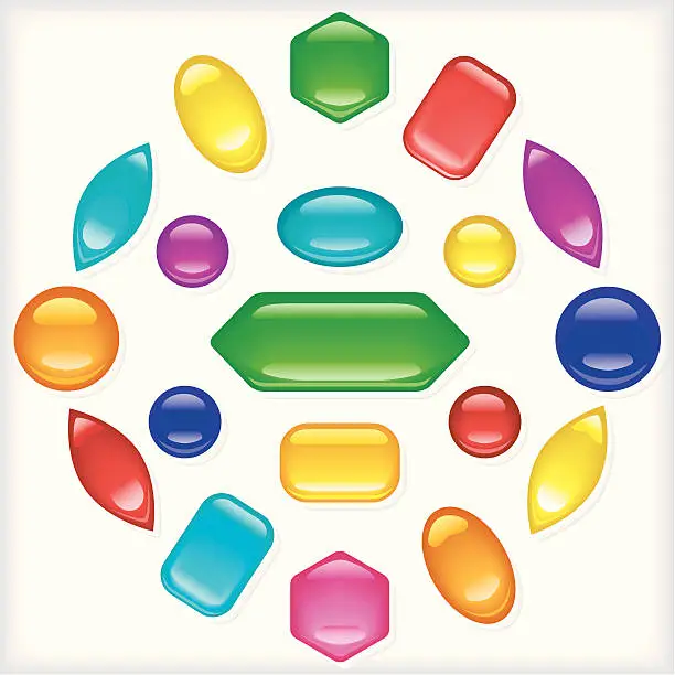 Vector illustration of Rubies and Gems