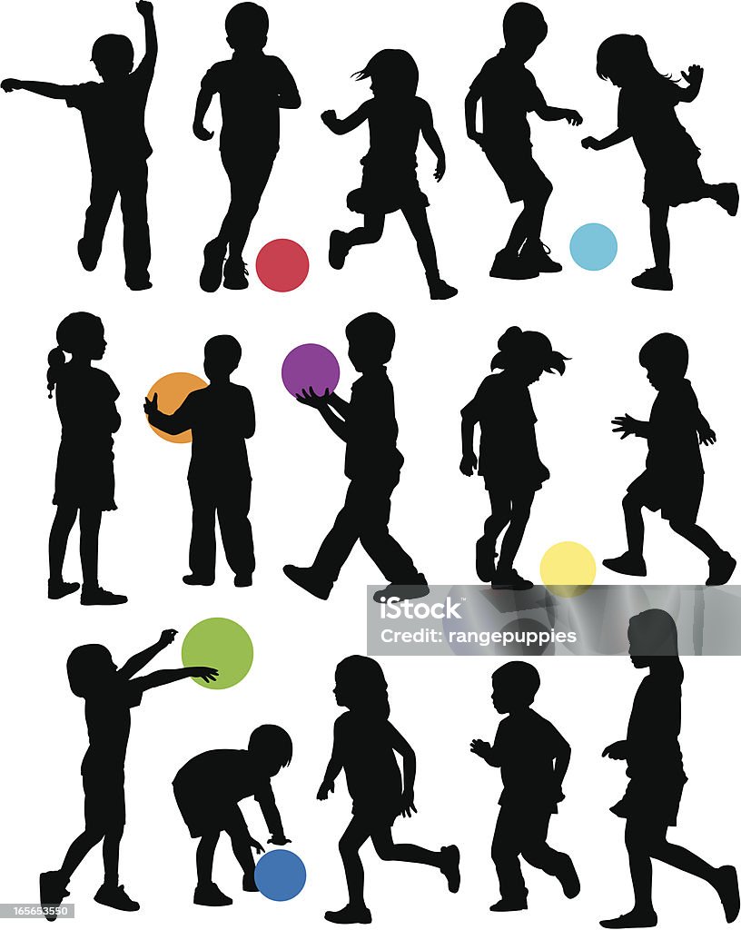 Playground Kids A group of kids playing ball. Child stock vector