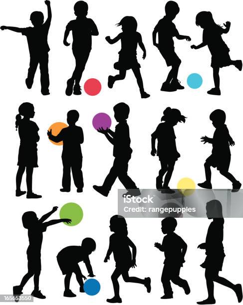 Playground Kids Stock Illustration - Download Image Now - Child, In Silhouette, Playful