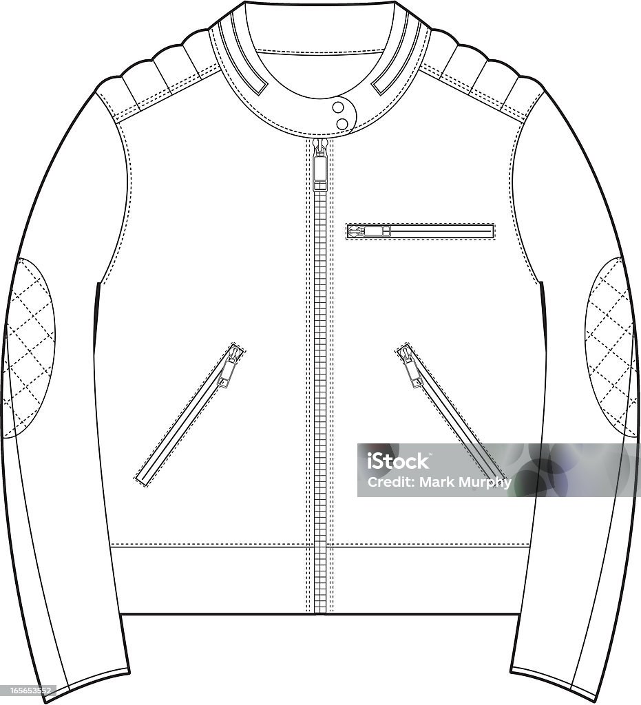 Modelo de jaqueta de ciclista - Vetor de 1950-1959 royalty-free