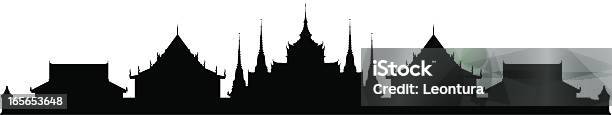 ワットポー涅槃仏寺バンコクすべての建物は完全な詳細と可動式 - バンコクのベクターアート素材や画像を多数ご用意 - バンコク, 都市の全景, イラストレーション