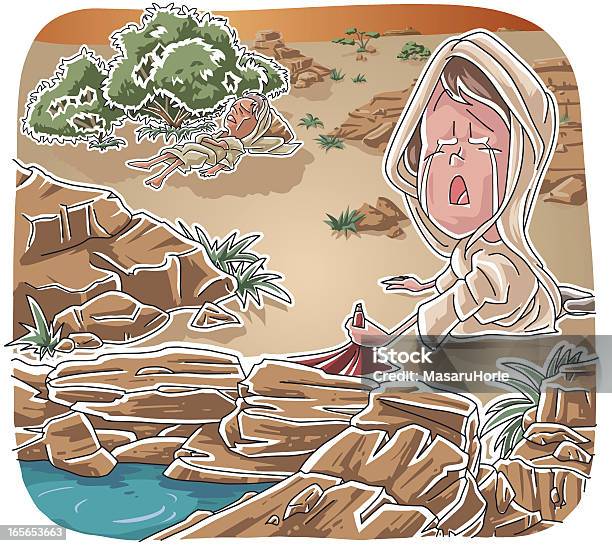 God Was With Hagar And Ishmael Stock Illustration - Download Image Now - Desert Area, Beginnings, Bible