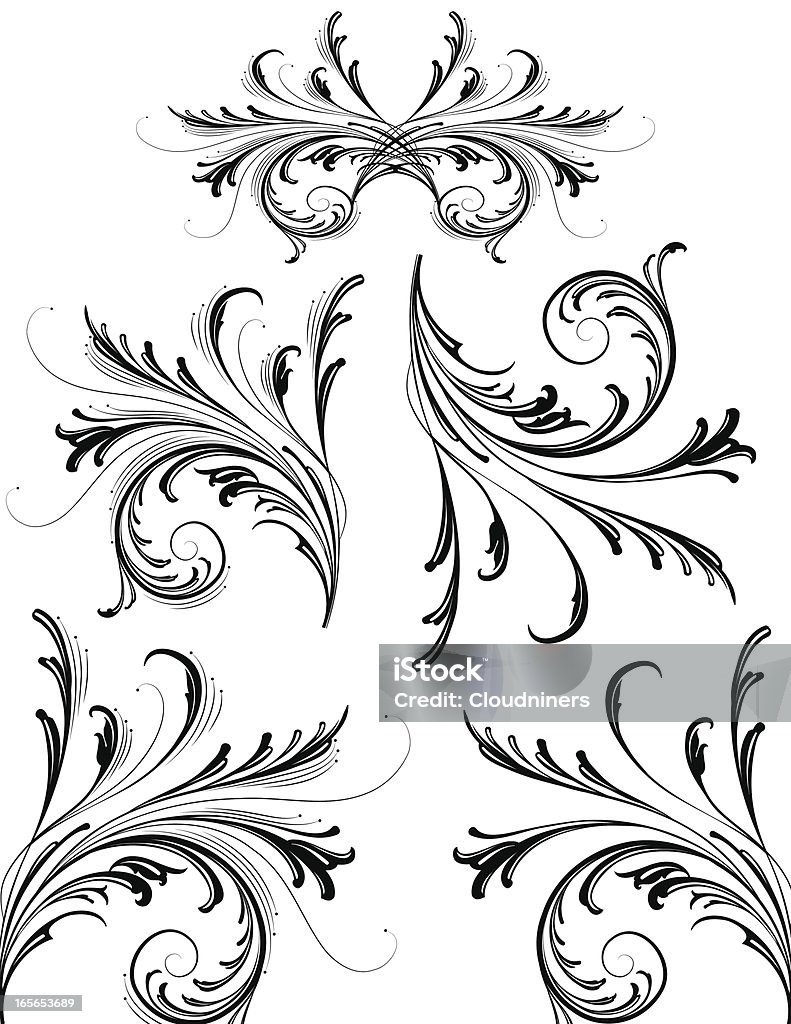 Delicate Scrollwork Design Elements Stock Illustration - Download Image ...