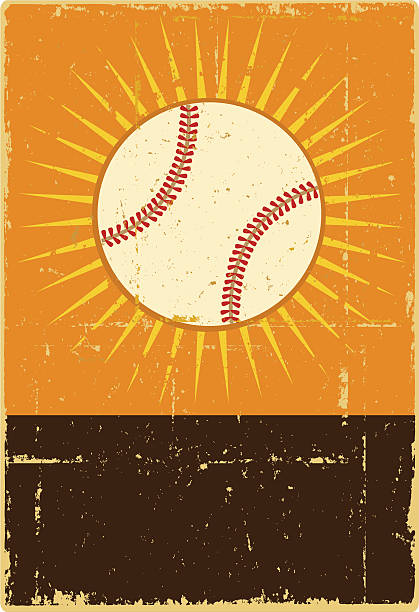 야구공 배너입니다 - old fashioned baseball baseballs retro revival stock illustrations