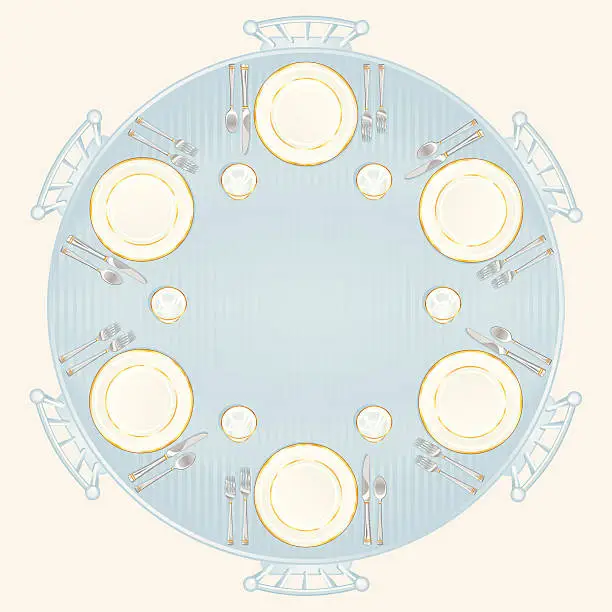 Vector illustration of Wedding or Formal Table Setting