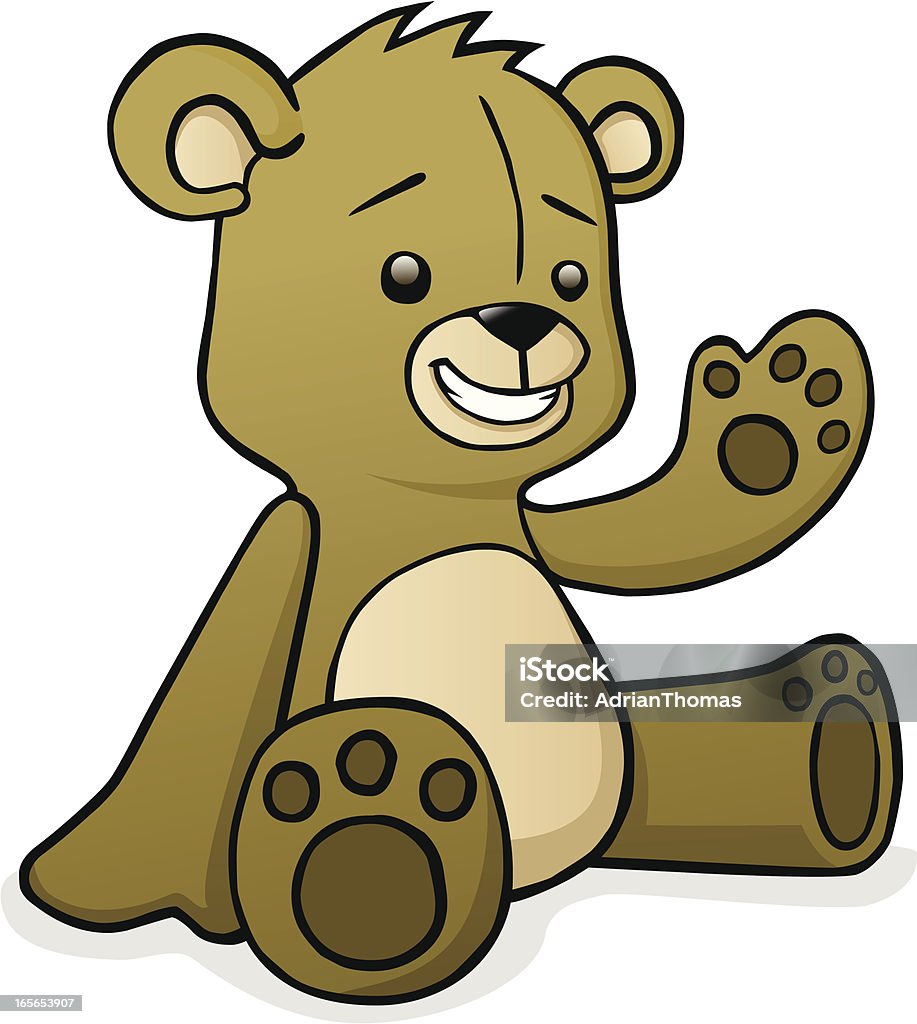 Teddy Bear Cartoon Character Waving Stock Illustration - Download Image Now  - Animal, Brown, Cartoon - iStock