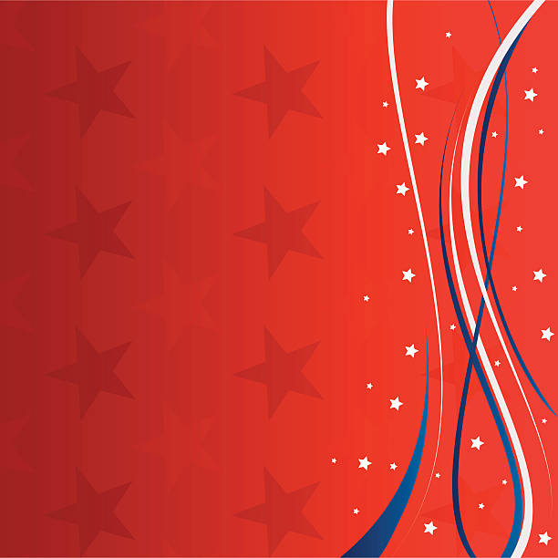 Red background with stars denoting American independence day vector art illustration