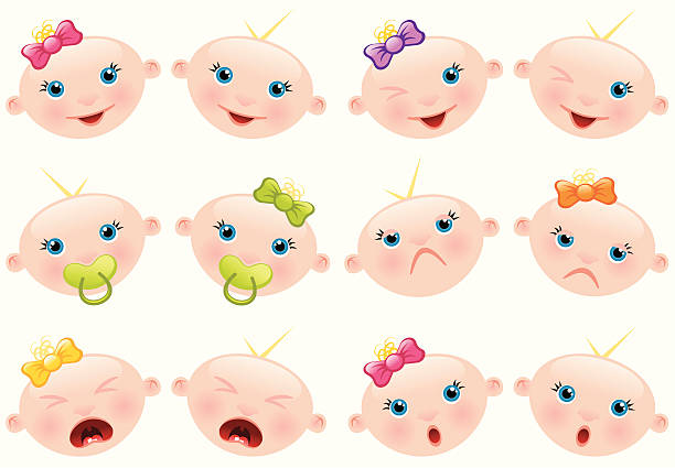 Baby emoticons vector art illustration