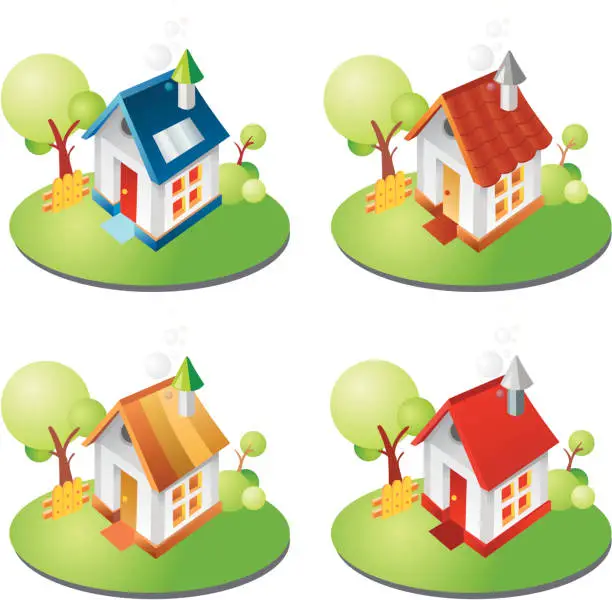 Vector illustration of Cute houses