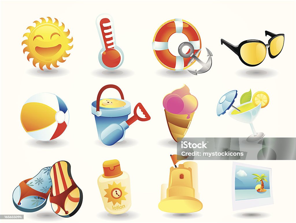 Été & icônes de voyage - clipart vectoriel de Crème glacée libre de droits