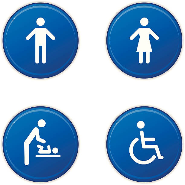 Toilet sign icons vector art illustration