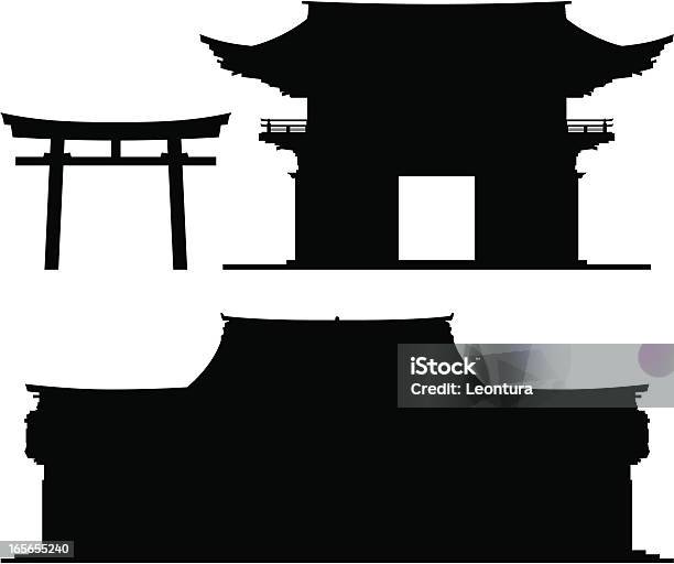 Meiji Jingu Япония — стоковая векторная графика и другие изображения на тему Храм - Храм, Иллюстрация, Рака
