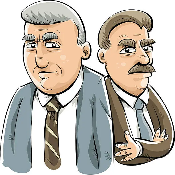 Vector illustration of Stern Businessmen