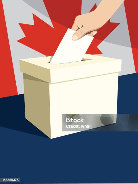 Canadá Urna Eleitoral - Arte vetorial de stock e mais imagens de Canadá - Canadá, Votação, Bandeira