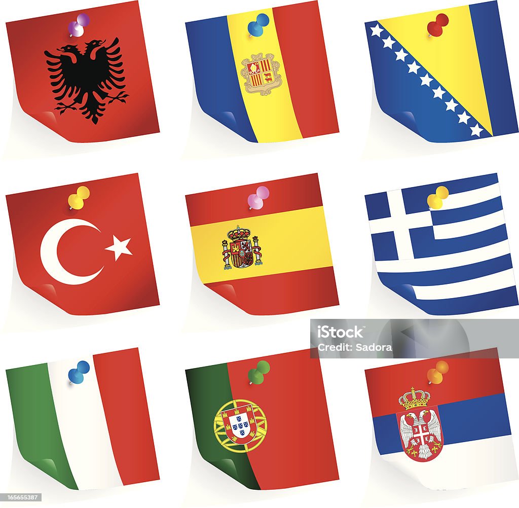 Sul da União Europeia Flags - Vetor de Albânia royalty-free