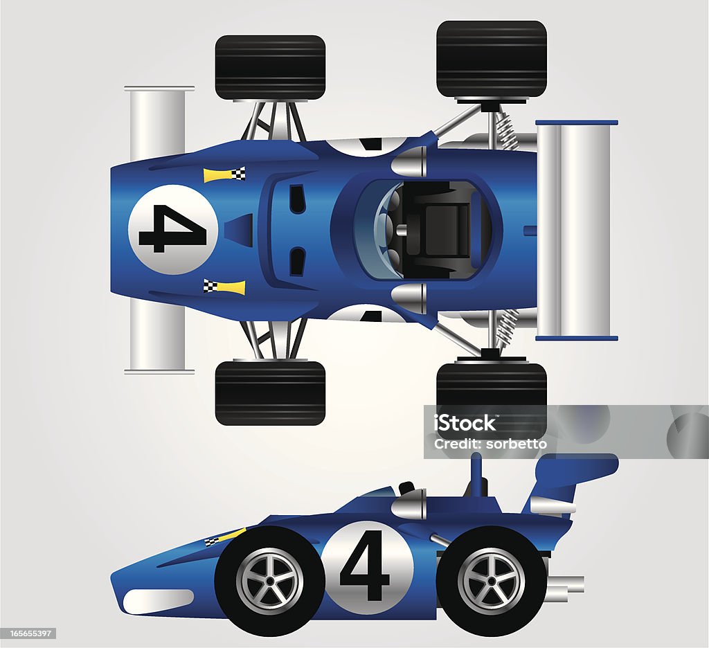 Blue voiture de course - clipart vectoriel de Voiture de course libre de droits