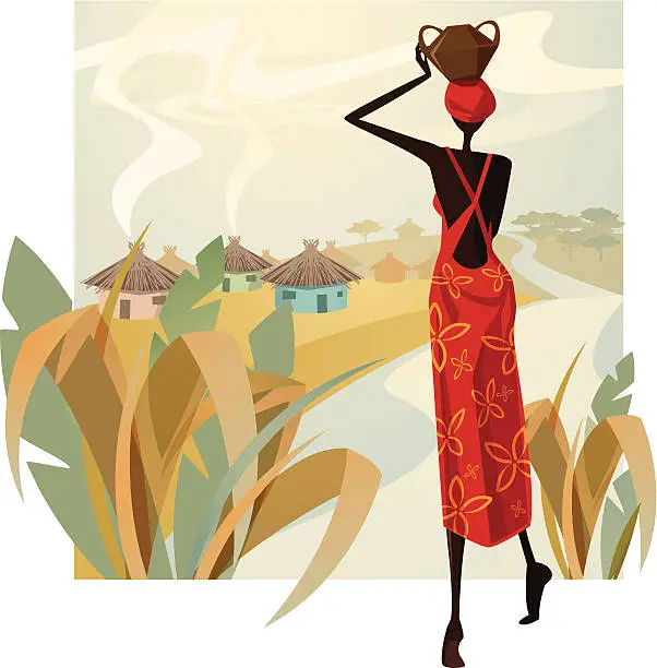 Vector illustration of Miss Africa