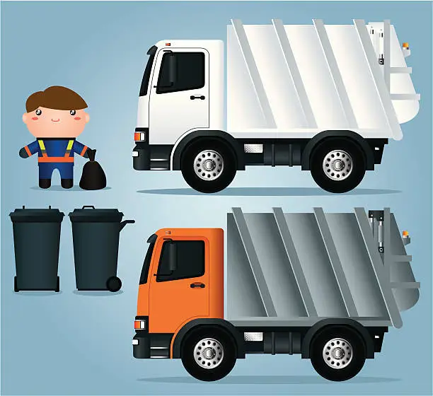 Vector illustration of Garbage Truck