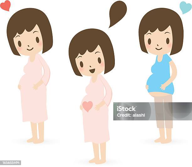 Любовь Счастливый Будущем Мать Ждет Беременность — стоковая векторная графика и другие изображения на тему 6-11 месяцев - 6-11 месяцев, Беззаботный, Беременная