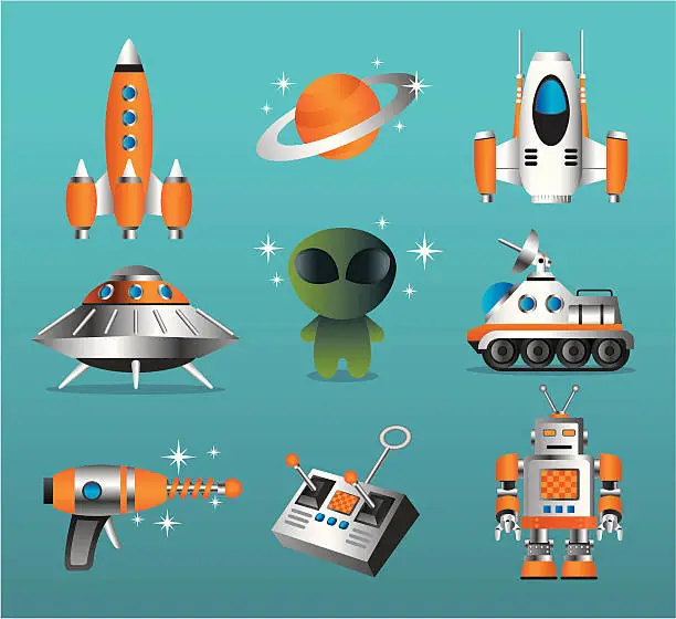 Vector illustration of Space Exploration Icon Set