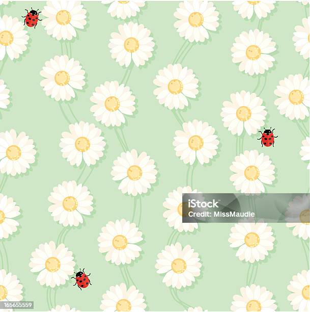 Guirlande De Pâquerettes Et De Motif Sans Couture De Coccinelle Vecteurs libres de droits et plus d'images vectorielles de Coccinelle