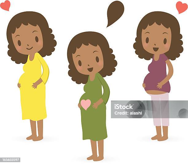 Amore Futuro Felice Madre In Attesa Gravidanza - Immagini vettoriali stock e altre immagini di Adolescente - Adolescente, Afro-americano, Donne