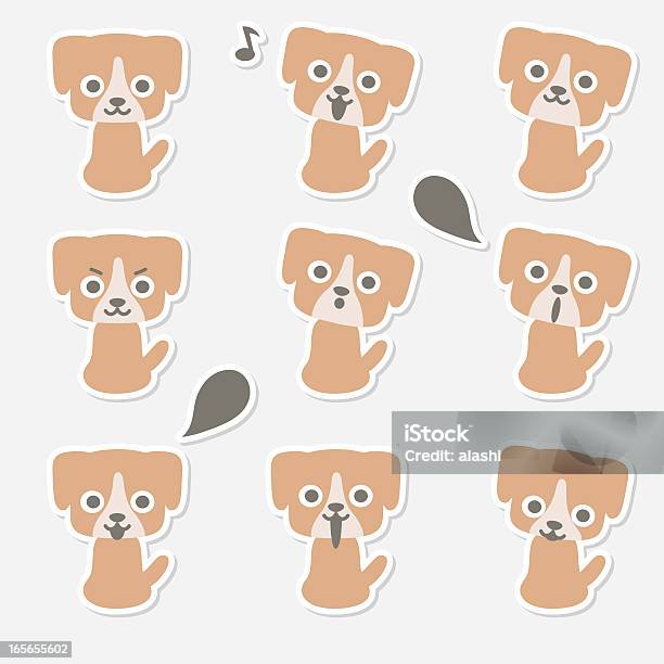 Иконка Милая Собака Улыбка Петь Разговаривать Глядя — стоковая векторная графика и другие изображения на тему Беззаботный