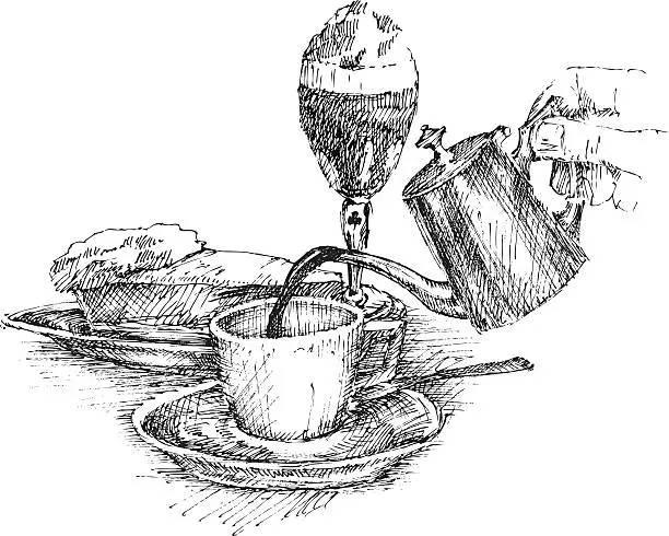 Vector illustration of Coffee and Dessert