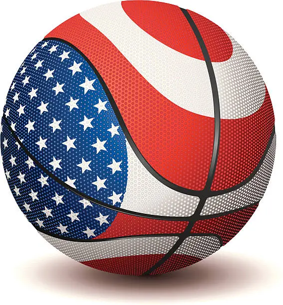 Vector illustration of Basketball-United States