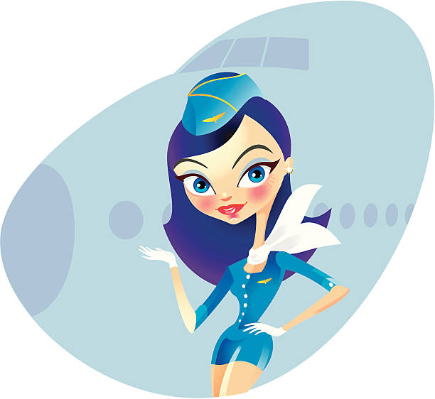 Air hostess vector art illustration