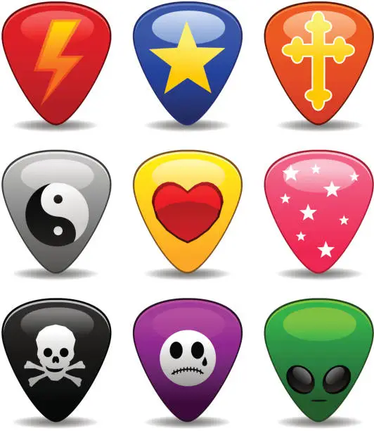 Vector illustration of Guitar Picks Collection