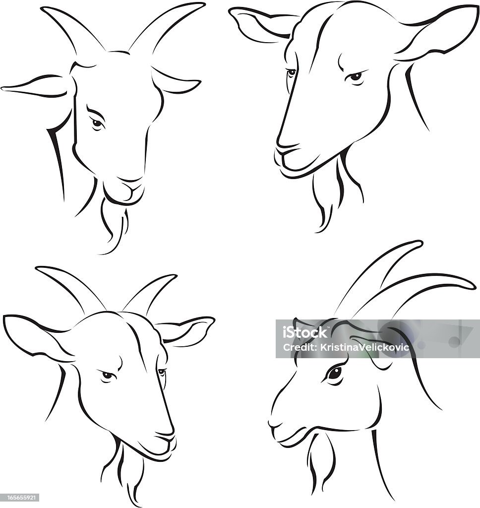 Simple Goat Vector Simple Goats Stock Illustration - Download Image Now - Goat, Line Art ...