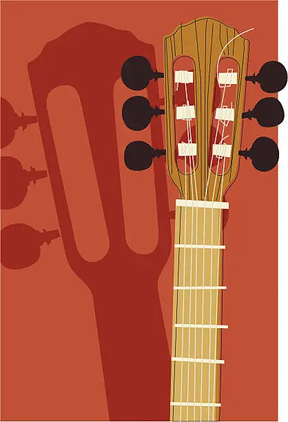 Vector illustration of Spanish Guitar Closeup