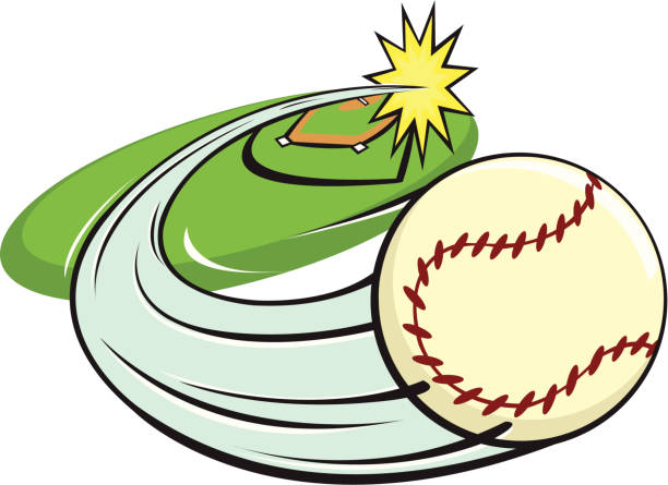 Home Run A Baseball being Hit out of the Park Home Run stock illustrations