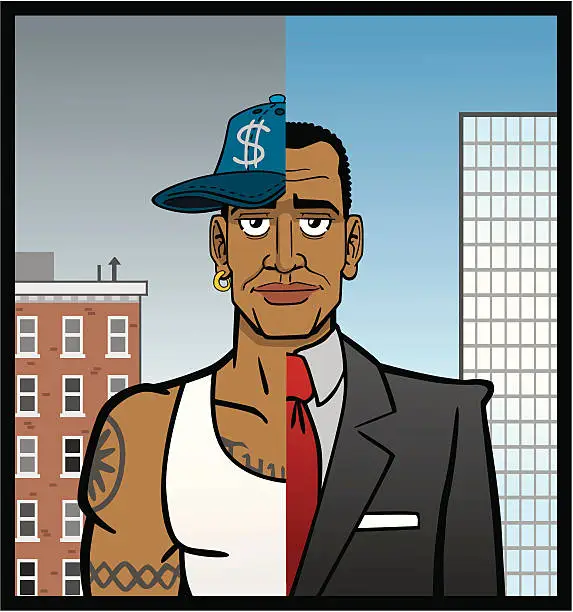 Vector illustration of African American Man