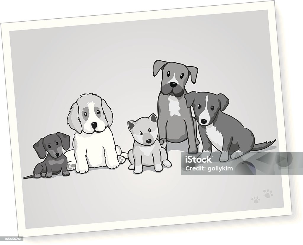 Bianco e nero Ritratto di cani - arte vettoriale royalty-free di Bassotto