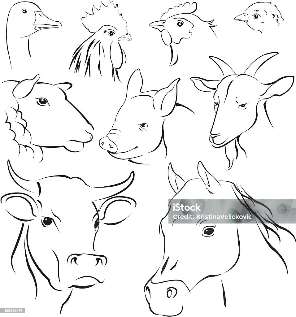 simple les animaux - clipart vectoriel de Caprin libre de droits