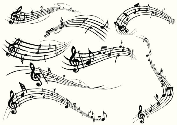 뮤지컬 참고 - music sheet music treble clef musical staff stock illustrations